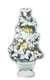 07X'mas コーンファイバーツリー ホワイトゴールド60ｃｍ