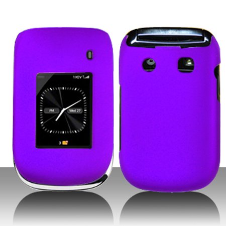 iNcido Brand Blackberry Style 9670 Cell Phone Rubber Purple Protective Case Faceplate Cover