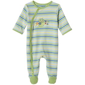 Little Me Layette Footie, Bug Stripe, Green Multi