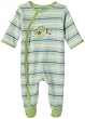 Little Me Layette Footie, Bug Stripe, Green, 9 Months