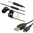 Black Black Hands-Free Stereo Headset w/ Switch + Data Cable for Palm Pre (Sprint)