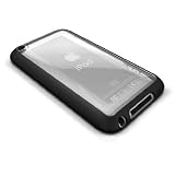 XtremeMac iPod touch 第4世代用 ケース(透明プラスチックとブラック成型シリコンの組み合わせ) 滑りにくいシリコングリップ Microshield Accent IPT-MA4-13