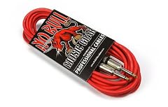 Red Guitar Lead: 20ft / 6m (Straight Jack to Jack) Professional Lead / Cable