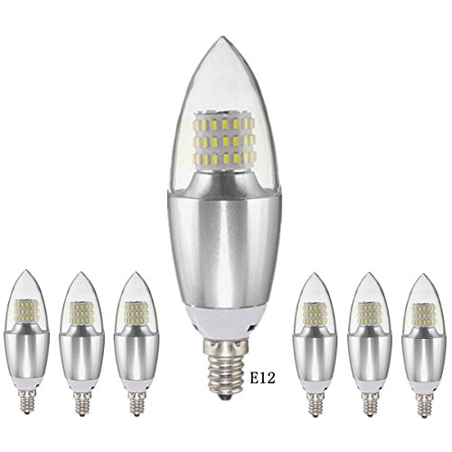 Kingso 6 pack e12 8w non-dimmable cob led candle bulb candelabra …