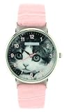 Keith Kimberlin Ladies Pink Strap Watch With Image Of A Kitten On The Dial