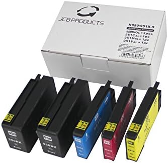 JCB Products Compatible Ink Cartridge Replacement For HP 950XL (2x Black, 1x Cyan, Magenta, Yellow, 5-Pack)