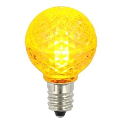 Pack of 25 LED G30 Yellow Replacement Christmas Light Bulbs