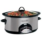 Rival SCVP609-SS 6-Quart Programmable Slow Cooking Crock Pot Cooker, Stainless Steel