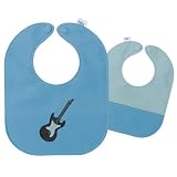 Mally Bibs - Leather Baby Bib - Blue Guitar