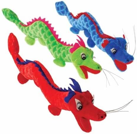 Set of 3 ~ Colorful Plush Dragons- 13"