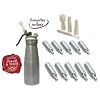 Siphon � Chantilly Professionnel, mousses et cr�mes - Chaud et Froid - Corps et T�te en Aluminium - 500 ML + 10 Cartouches Incluses