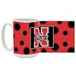 Pink Polka Dot 15 oz Dye Sublimation Ceramic Coffee Mug Nebraska Cornhuskers Beverage Drinkware