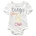 Baby Girls Daddys Other Chick Funny Short Sleeve Bodysuit(0-6M) White