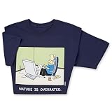 Dilbert Nature Overated T-shirt Navy L