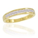 14K Yellow Gold 1/4 ct. Princess Cut Diamond Wedding Band