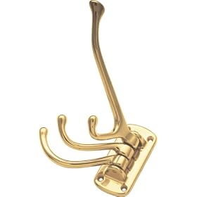 <b>Belwith Keeler 4 7/8" Solid Brass Swivel Coat And Hat Hook Polished Brass</b>