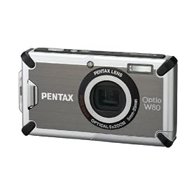 Pentax Optio W80 Waterproof 12.1MP Digital Camera with 5x Wide Angle Triple Shake Reduction Optical Zoom and 2.5 inch LCD