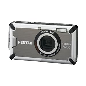 Pentax Optio W80 Waterproof 12.1MP Digital Camera with 5x Wide Angle Triple Shake Reduction Optical Zoom and 2.5 inch LCD (Gunmetal Gray)