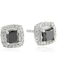 10k Black and White Diamond 1.20cttw Earrings