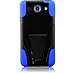 Generic Hybrid Double Layer Fusion Cover Case with Kickstand for LG Optimus G Pro E980 - Retail Packaging - Black/Blue