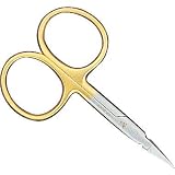 Dr. Slick Micro Tip Arrow Scissor 3 1/2" Gold Loop Straight Blades Serrated