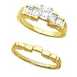 14K Yellow Gold Diamond Wedding Set - 0.95 Ct.