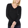 Mossimo&reg; Black Women's Long Sleeve Vee Tee - Ebony