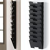 Black Wall Mount Steel File Holder Organizer Rack 10 Sectional Modular Design, Wider Than Letter Size 13 Inch , Multi-purpose , Organize, Display Magazines , Sort Files and Folders ,