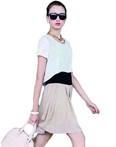 (ディーコッテ)D'Kotte 切り替え ワンピース フレア スカート aライン 半袖 ワンピ ドレス ひざ 丈 フォーマル neay041