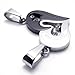 KONOV Jewelry 2pcs Mens Womens Couples Heart Stainless Steel Pendant Love Necklace Set, 18 and 22 inch Chain, Black Silver