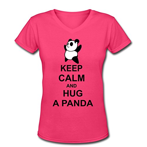Keep Calm Hug Panda Women's V-Neck T-Shirt by Spreadshirt