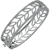 14K White Gold Diamond Bangle Bracelet