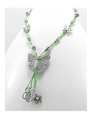 Butterfly Cotton Waxed Thread Necklace In 92.5 97