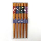 Japanese Assorted Rabbit Chopsticks Set with Five Sets of Nine Inch Chopsticks in Assorted Colors