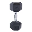 Cap Barbell Rubber Coated Hex Dumbbell with Contoured Chrome Handle (30-Pound)