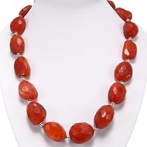 Handmade Faceted Agate Necklace With Silver Beads