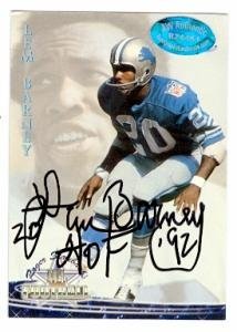 Lem Barney Autographed/Hand Signed football card (Detroit Lions) 1994 Ted Williams Company #19
