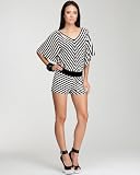 bebe Ruffle Sleeve Stripe Romper