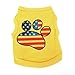 PanDaDa Pet Small Dog Footprint Pattern Vest Tops T-Shirt Yellow XX-Small