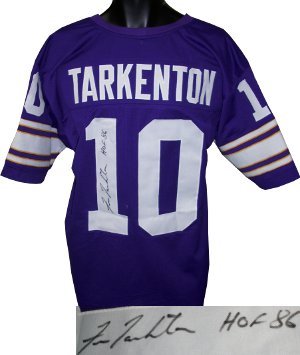Fran Tarkenton signed Minnesota Vikings Purple Prostyle Jersey HOF86