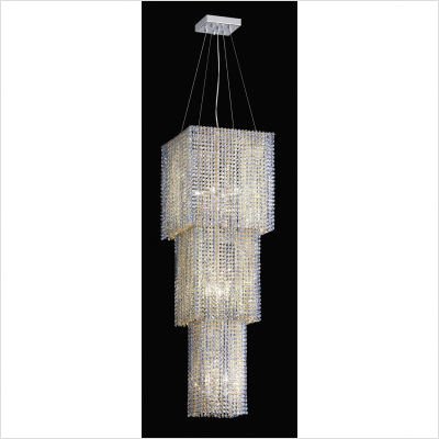 Nulco 288-54-GL-MA Chrome with Malibu 30 Percent Lead Crystal Rhapsody Crystal Nine Light Down Light