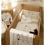Lollipop lane 'Cappuccino Bear' Cot/Cotbed 5 piece Bedding Set