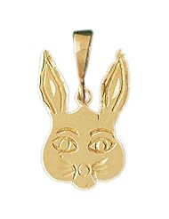 Dazzlers Solid 14k Gold Rabbit Head Charm Pendant Available in three colors from jewelsberry (weights: 3.2 grams only)