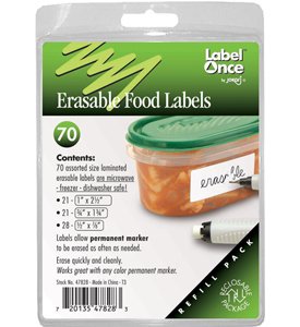 Erasable Food Labels Refill, 70 labels