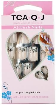 24 Butterfly Artificial Fashion Designed False French Acrylic Nail Tip Ongles