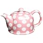 Yedi Houseware Classic Coffee and Tea White Dots 20 Ounce Teapot, Pink Bubblegum