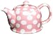 Yedi Houseware Classic Coffee and Tea White Dots 20 Ounce Teapot, Pink Bubblegum