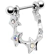 Aurora Gem Gazing Star Cartilage Earring