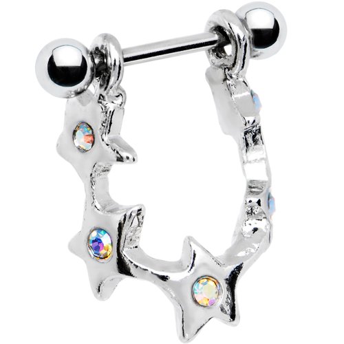 Aurora Gem Gazing Star Cartilage Earring