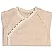 Niteo Baby Organic Cotton Kimono Onesie Bodysuit Long Sleeve with Side Snaps, Light Brown, 9-12M